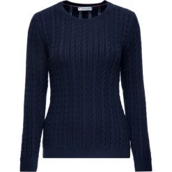 Sweter TOMMY HILFIGER WW0WW22048. Niebieskie swetry damskie TOMMY HILFIGER, l, bez wzorów, klasyczne, bez rękawów, bez kaptura. Za 539,00 zł.