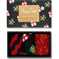 Happy Socks - Skarpety Singing Holiday (3-pack). Brązowe skarpetki męskie Happy Socks, bez wzorów, z elastanu. W wyprzedaży za 89,90 zł.