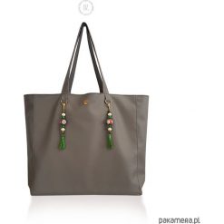 Vege Torba XL GRAY GAUDI z chwostami. Szare torby damskie na zakupy marki Pakamera, ze skóry, duże. Za 189,00 zł.
