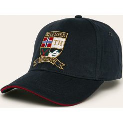 Tommy Hilfiger - Czapka. Niebieskie czapki męskie TOMMY HILFIGER, bez wzorów, z bawełny. W wyprzedaży za 139,90 zł.