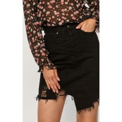 Answear - Spódnica jeansowa Answear Lab. Czarne spódniczki damskie ANSWEAR, na co dzień, s, bez wzorów, z bawełny, casualowe, z podwyższonym stanem, mini, proste. Za 99,90 zł.