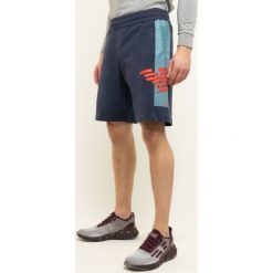 Szorty sportowe EA7 Emporio Armani 3HPS69 PJ05Z 1554. Niebieskie spodenki sportowe męskie EA7 Emporio Armani, s, bez wzorów, z bawełny, sportowe. Za 379,00 zł.