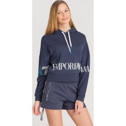 BLUZA EA7 Emporio Armani. Niebieskie bluzy damskie EA7 Emporio Armani, s, z nadrukiem, z bawełny, bez rękawów, bez kaptura. Za 328,30 zł.