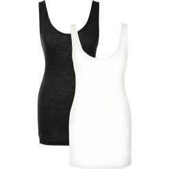Top (2 szt.) bonprix kremowobiały + czarny. Białe topy damskie bonprix. Za 59,98 zł.