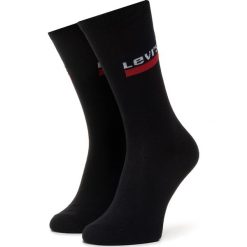 Zestaw 2 par wysokich skarpet unisex LEVI'S - 37157-0157 Black. Czarne skarpetki damskie Levi's®, bez wzorów, z elastanu. Za 39,00 zł.