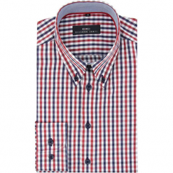Koszula BIAGIO slim 16-03-02-K. Czerwone koszule męskie na spinki Giacomo Conti, m, z bawełny, button down, z długim rękawem. Za 149,00 zł.