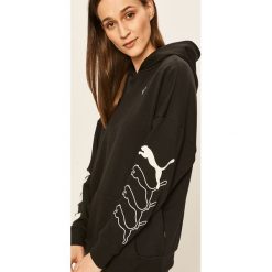 Puma - Bluza. Czarne bluzy damskie Puma, m, z nadrukiem, z elastanu, bez rękawów, z kapturem. W wyprzedaży za 179,90 zł.