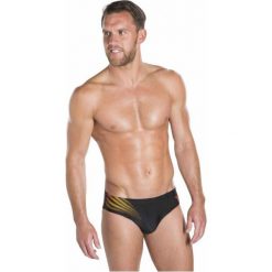 Kąpielówki męskie: Speedo Kąpielówki Placement 7cm Brief Black/Lava Red/Mango 32