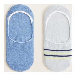 Mango Kids - Skarpetki dziecięce Pikitosb (2-pack). Niebieskie skarpetki chłopięce Mango Kids, bez wzorów, z elastanu. W wyprzedaży za 19,90 zł.