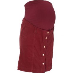 Spódnica sztruksowa ciążowa bonprix czerwony kasztanowy. Czerwone spódniczki damskie bonprix, bez wzorów, ze sztruksu, moda ciążowa, dopasowane. Za 49,99 zł.