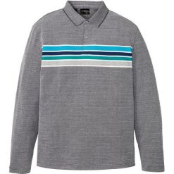 Shirt polo, długi rękaw bonprix czarno-biały melanż. Czarne koszulki męskie bonprix, xl, w paski, z długim rękawem. Za 79,99 zł.