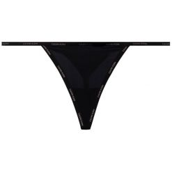 Stringi Calvin Klein Underwear Sheer Marquisette 000QF1681E. Czarne stringi damskie Calvin Klein Underwear, s, bez wzorów. Za 99,00 zł.