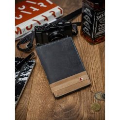 PORTFEL MĘSKI SKÓRZANY SKÓRA NATURALNA EKSKLUZYWNY - Czarny. Czarne portfele męskie ALWAYS WILD, bez wzorów, ze skóry. Za 50,00 zł.