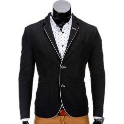 Marynarki męskie: MARYNARKA MĘSKA ELEGANCKA M81 – CZARNA