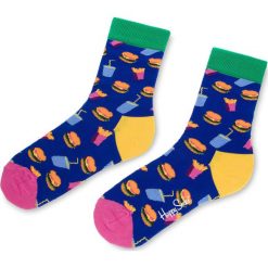 Skarpety Wysokie Unisex HAPPY SOCKS - HAM01-6000 Granatowy Kolorowy. Niebieskie skarpetki damskie Happy Socks, bez wzorów, z elastanu. Za 34,90 zł.