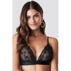 NA-KD Lingerie Biustonosz z haftowaną siateczką - Black. Czarne biustonosze NA-KD Lingerie, w koronkowe wzory, z koronki. Za 60,95 zł.