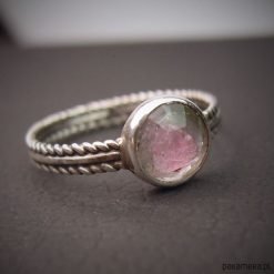 Little rainbow... srebrna obrączka z turmalinem. Szare obrączki damskie Pakamera, srebrne. Za 360,00 zł.
