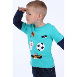 Bluzka chłopięca motyw piłkarski morska NDZ9092. Zielone t-shirty chłopięce Fasardi, bez wzorów, bez rękawów. Za 49,00 zł.