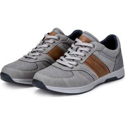 BUTY MĘSKIE SPORTOWE SNEAKERSY T240 - SZARE. Szare buty sportowe męskie Inny, z materiału, bez zapięcia. Za 79,00 zł.