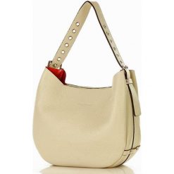 Marco mazzini torebka skórzana italian bag shopper z regulowaną rączką jasny beż latte. Torby damskie na zakupy MAZZINI, w paski, ze skóry, bez dodatków. Za 315,00 zł.