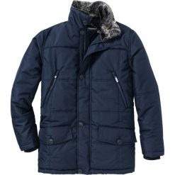 Długa kurtka zimowa bonprix ciemnoniebieski. Niebieskie płaszcze męskie bonprix, na zimę, m, bez wzorów, długie, bez kaptura. Za 319,99 zł.
