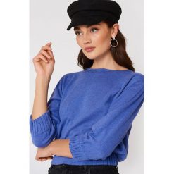 Swetry klasyczne damskie: MANGO Sweter ze ściągaczem – Blue