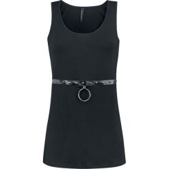 Banned Alternative O Ring Studs Vest Top damski czarny. Czarne bluzki damskie marki Banned Alternative, l, bez wzorów, bez kołnierzyka. Za 99,90 zł.
