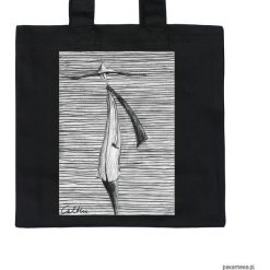 Prążki - torba premium. Czarne kapelusze damskie marki Pakamera, w prążki, z materiału. Za 79,00 zł.