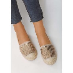 Beżowe Espadryle Bro. Brązowe espadryle damskie Born2be, bez wzorów, bez obcasa, na obcasie. Za 99,99 zł.
