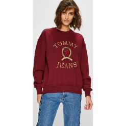 Tommy Jeans - Bluza. Szare bluzy damskie z nadrukiem marki Tommy Jeans, s, z bawełny, bez kaptura. Za 579,90 zł.