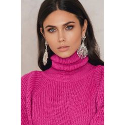 Kolczyki damskie: NA-KD Boho Kolczyki oversize ze strassem – Silver