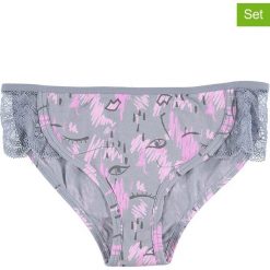 Majtki (2 pary) w kolorze szaro-jasnoróżowym. Szare majtki dziewczęce Schiesser Girls, z koronki. W wyprzedaży za 42,95 zł.