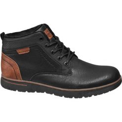 Kozaki męskie Memphis One czarne. Czarne buty zimowe męskie Memphis One, z materiału, na sznurówki. Za 119,90 zł.