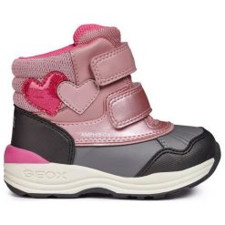 Geox Dziewczęce Buty Zimowe Za Kostkę New Gulp, 26, Różowy/Szary. Szare buty dziewczęce zimowe Geox, za kostkę, bez zapięcia. Za 349,00 zł.