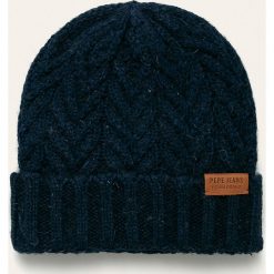 Pepe Jeans - Czapka Mulhacen. Niebieskie czapki męskie Pepe Jeans, bez wzorów, z wełny. W wyprzedaży za 69,90 zł.