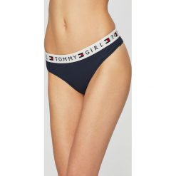 Tommy Hilfiger - Stringi. Niebieskie majtki damskie TOMMY HILFIGER, s, z elastanu. W wyprzedaży za 69,90 zł.