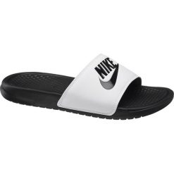Klapki męskie NIKE czarno-białe. Czarne klapki męskie Nike, bez wzorów, z materiału. Za 119,90 zł.