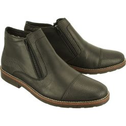 RIEKER 35381-00 black, botki męskie. Czarne botki męskie Rieker, bez zapięcia. W wyprzedaży za 269,90 zł.