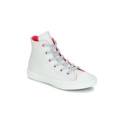 Buty Dziecko Converse CHUCK TAYLOR ALL STAR FASHION LEATHER HI PURE PLATNUM/WOLF GREY/. Szare trampki dziewczęce Converse, bez wzorów, bez zapięcia. Za 191,20 zł.