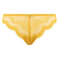 Figi klasyczne z wysokim stanem Gossard Superboost Lace 7723. Żółte figi damskie Gossard, xs, bez wzorów, z elastanu. W wyprzedaży za 99,00 zł.