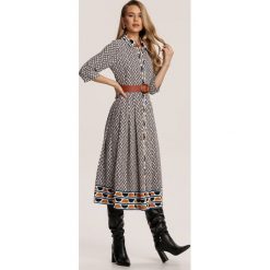 Camelowa Sukienka Caronise. Brązowe sukienki damskie Renee, s, bez wzorów, bez kołnierzyka, bez rękawów, midi. Za 219,99 zł.