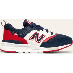 New Balance - Buty dziecięce GR997HVN. Niebieskie trampki chłopięce New Balance, bez wzorów, ze skóry ekologicznej, sportowe, z okrągłym noskiem, na sznurówki. Za 269,90 zł.