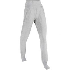 Spodnie sportowe shirtowe z getrami na stopę, długie bonprix jasnoszary melanż. Szare spodnie sportowe damskie marki bonprix, melanż, z dżerseju. Za 37,99 zł.