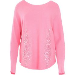 Różowy Sweter Fantasma. Czerwone swetry klasyczne damskie Born2be, l, z okrągłym kołnierzem. Za 74,99 zł.