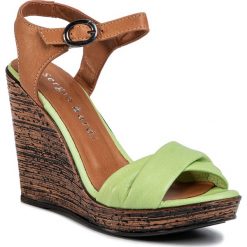 Sandały SERGIO BARDI - SB-50-09-000474 115. Zielone klapki damskie Sergio Bardi, bez wzorów, ze skóry, bez obcasa, na obcasie. Za 239,00 zł.