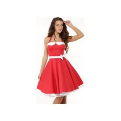 Sukienka rozkloszowana PIN UP ED01-8. Czerwone sukienki na komunię marki Ella dora, uniwersalny, retro, z gorsetem, gorsetowe. Za 229,00 zł.