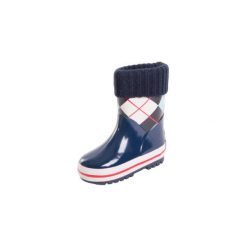 Playshoes Kalosze ocieplane, Karo - niebieski. Niebieskie buciki niemowlęce dziewczęce marki Playshoes, z materiału. Za 89,00 zł.