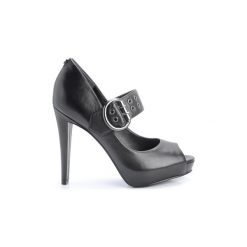 Czółenka Guess FLHLS3 LEA07 / Open Toe. Czarne czółenka damskie Guess, z aplikacjami, z otwartym noskiem, bez obcasa. Za 289,00 zł.