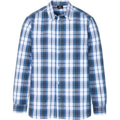 Koszula z długim rękawem bonprix biało-niebieski lodowy w kratę. Białe koszule męskie bonprix, xl, bez wzorów, z bawełny, bez kołnierzyka, z długim rękawem. Za 79,99 zł.