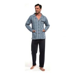 Piżama Classic 114/38 Niebiesko-granatowa. Niebieskie piżamy męskie Cornette, m, bez wzorów, bez rękawów. Za 123,90 zł.